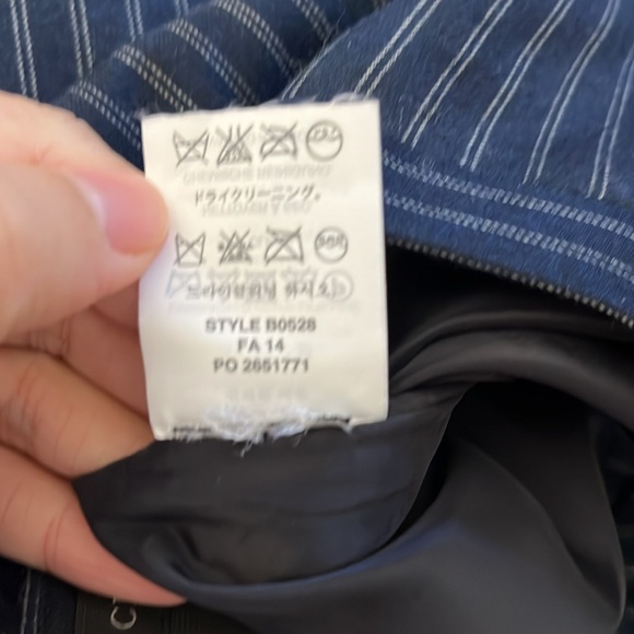 J. Crew Blue Pin Stripe Wool Blend Skirt 0 - Picture 8 of 8